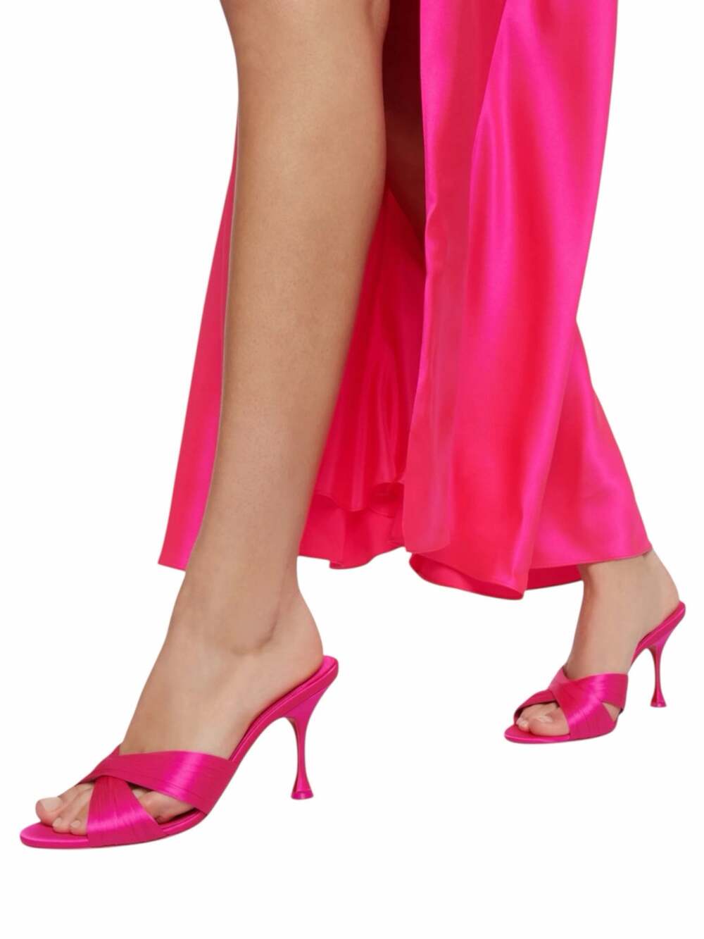 Christian Louboutin Nicol is Back 85 Crepe Satin Mule Sandal Pink Size 40